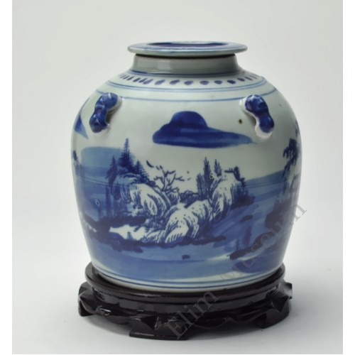 1093 A late Qing B&W teapot