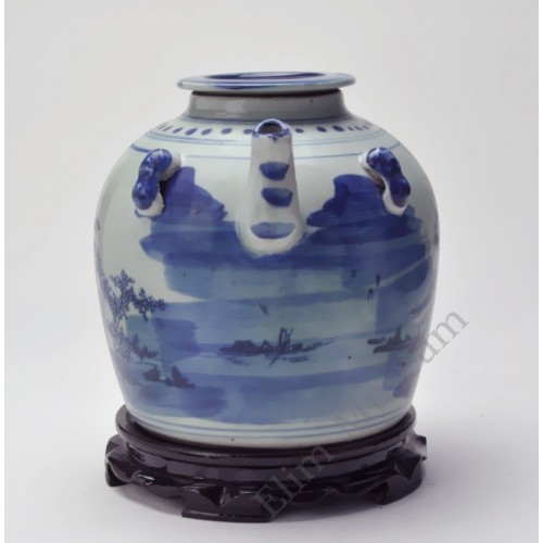 1093 A late Qing B&W teapot