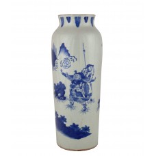 1163 A b&w vase of "Three Kingdoms" worior