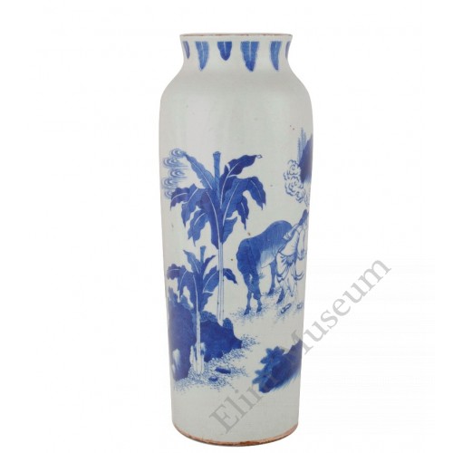 1163 A b&w vase of "Three Kingdoms" worior