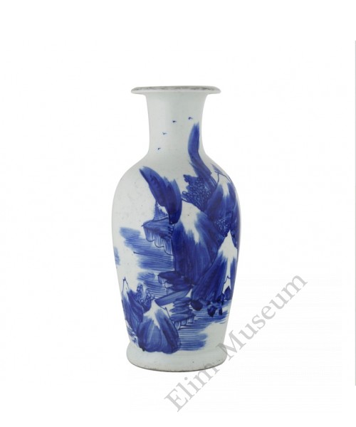 1104   A Kangxi B&W landscape vase.