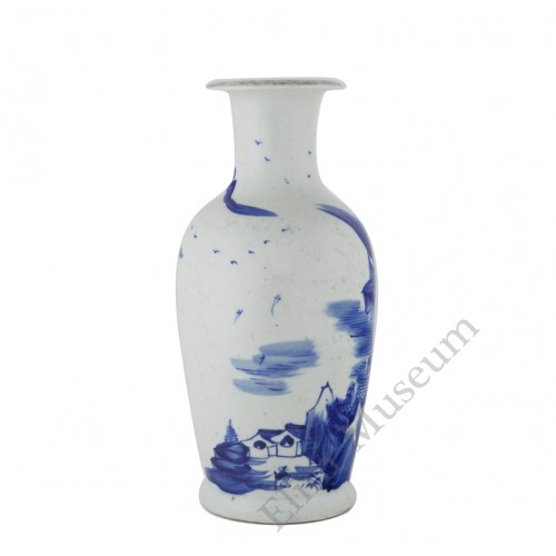 1104   A Kangxi B&W landscape vase.