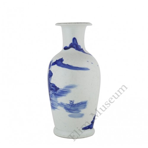 1104   A Kangxi B&W landscape vase.