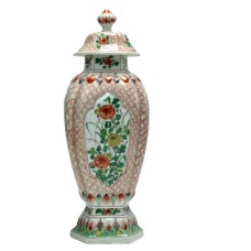 1107 A Kang-Xi Wucai  hexagonal seasonal flowers vase 