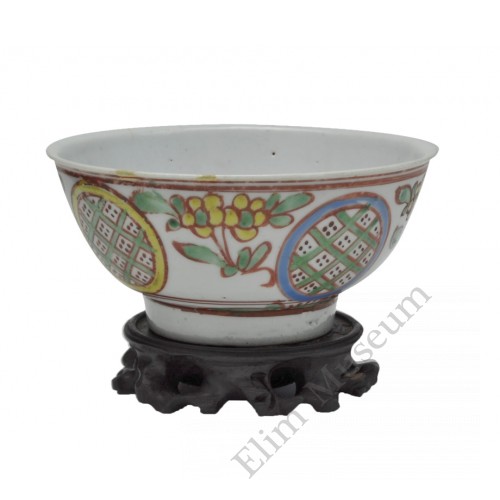 1117 A four colors flower bowl