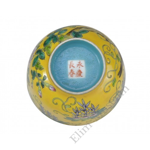 1133 A fengcai bowl with birds and flowers 