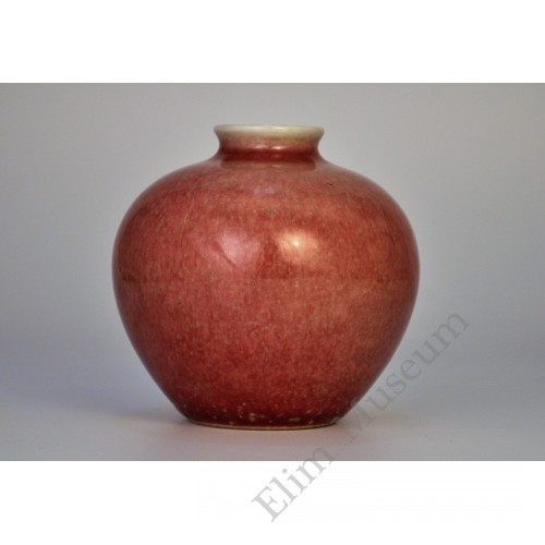 1518 A peach-red glaze Zun (water pot)