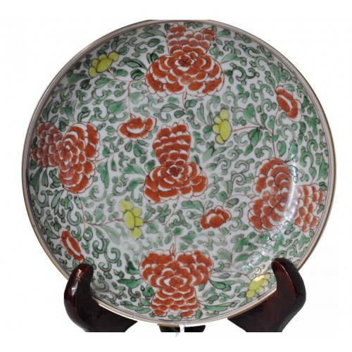 1153 A Sancai  painted peony pattern plate