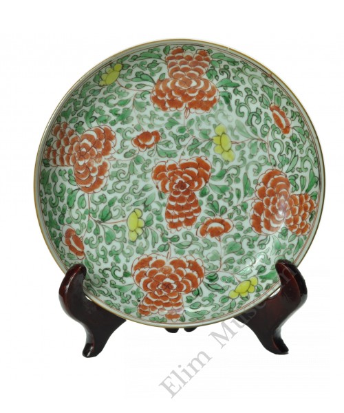 1153 A Sancai  painted peony pattern plate