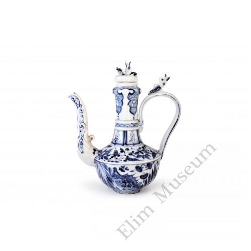 1535 A Yuan B&W fish-lotus ewer 