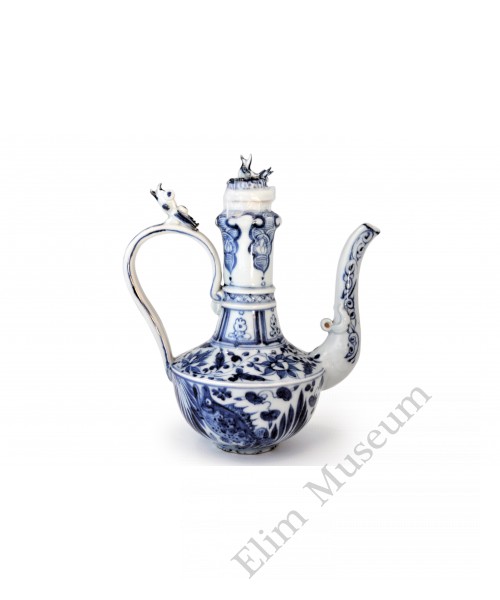 1535 A Yuan B&W fish-lotus ewer 