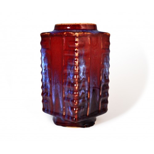 1555  A Flambe glaze Cong vase