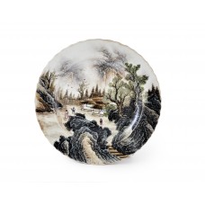 1571-3  A Fengcai landscape dish