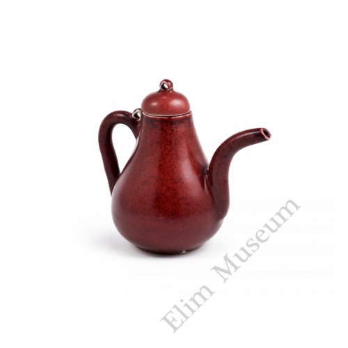 1578  A red-glaze pearl shape teapot   