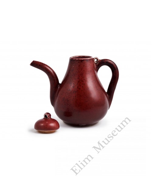 1578  A red-glaze pearl shape teapot   