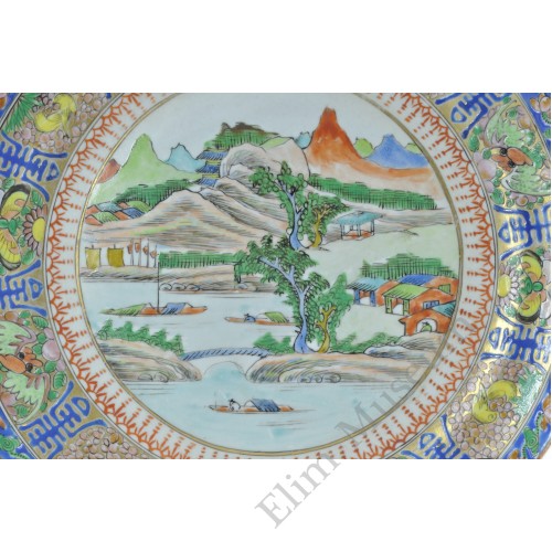 1159 An export fengcai dish with landscape