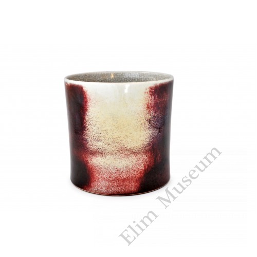 1594 A flambe "milky-way"pattern brush pot