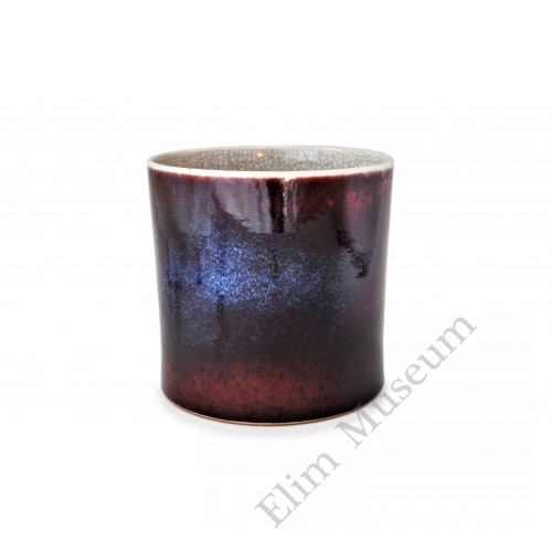 1594 A flambe "milky-way"pattern brush pot