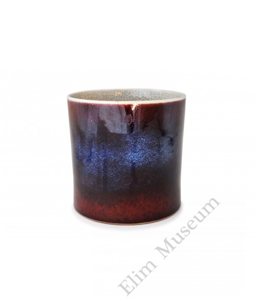 1594 A flambe "milky-way"pattern brush pot