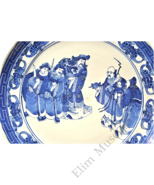 1160 A late Qing B&W plate with mythical deities 