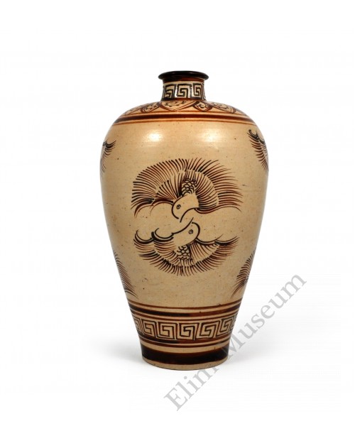 1602 A Jizhou-Ware lovebirds vase  