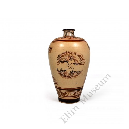 1602 A Jizhou-Ware lovebirds vase  