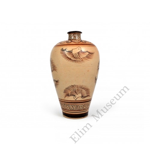 1602 A Jizhou-Ware lovebirds vase  