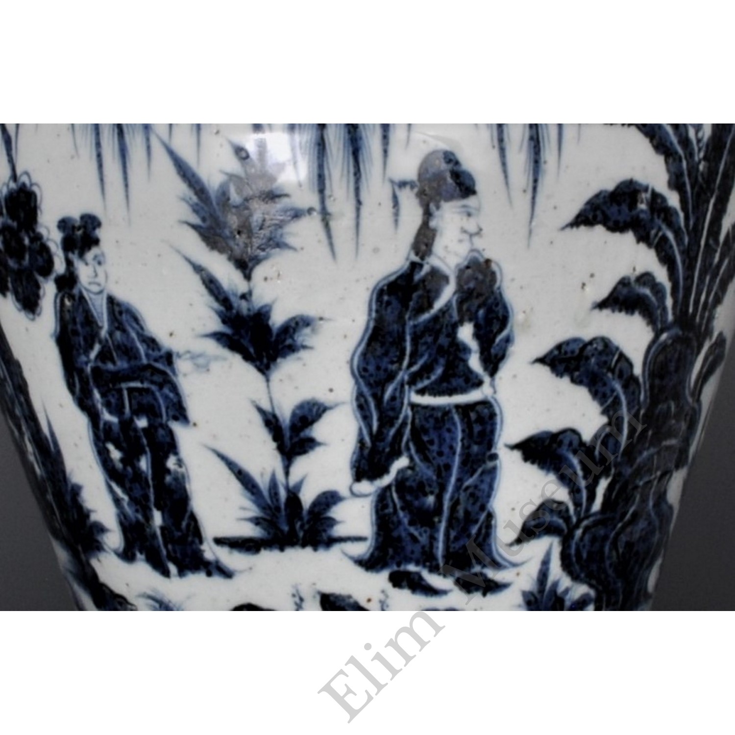 1632 A blue-and-white meiping vase with figures from The Brocade Pavilion