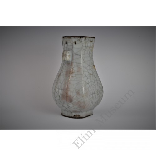 1643 A Ge-Ware octagonal double handled vase  