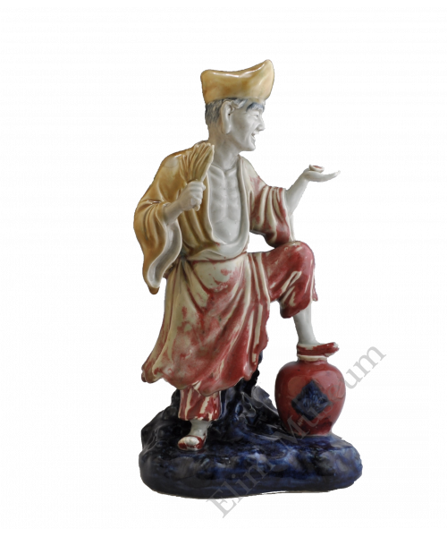 1657 An under glaze B&R statue of  the "drunken Monk"  