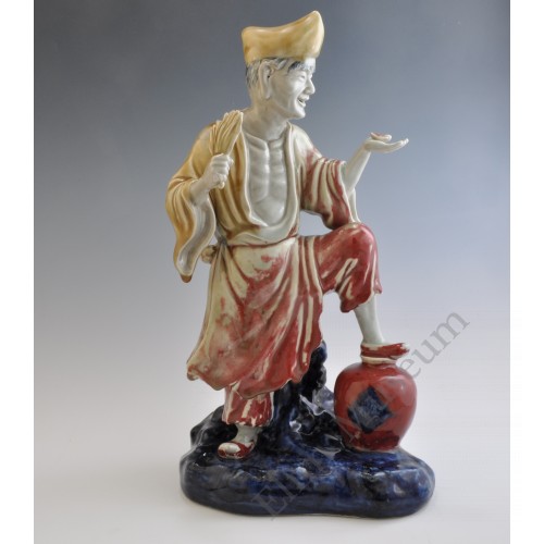 1657 An under glaze B&R statue of  the "drunken Monk"  