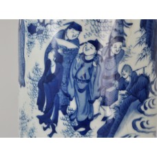 1664 A B&W sleeve vase rolwagen with"swinging"scene     