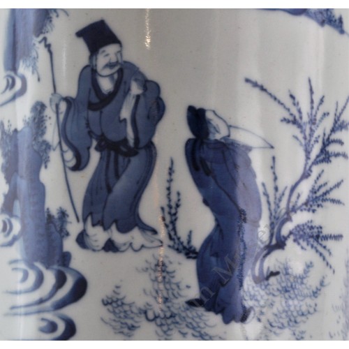 1664 A B&W sleeve vase rolwagen with"swinging"scene     