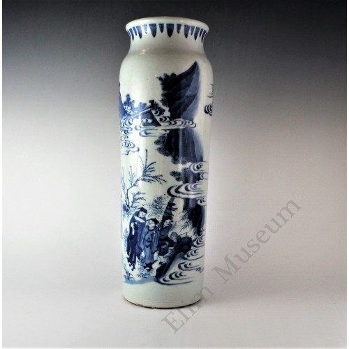 1664 A B&W sleeve vase rolwagen with"swinging"scene     