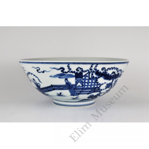 1666 A B&W court figures bowl 