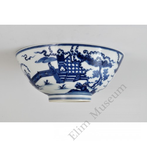 1666 A B&W court figures bowl 