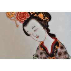 1668 A Wucai "beauties of the four scholarships" vase 