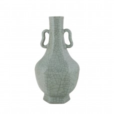 1167  A Yong- Zheng period Ge-Ware style hexagonal vase 