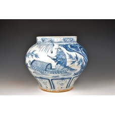 1672 A blue-white legendary figurative jar 
