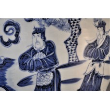 1674 A B&W Meiping vase  with an historical "Three Kingdoms" figures   