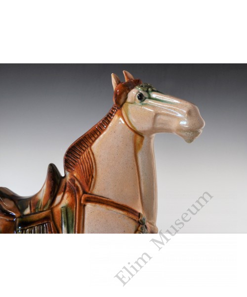 1683 A Pre-Song （Tang Dynasty) white glaze Sancai horse  