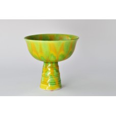 1692 A green-yellow glaze stem cup  