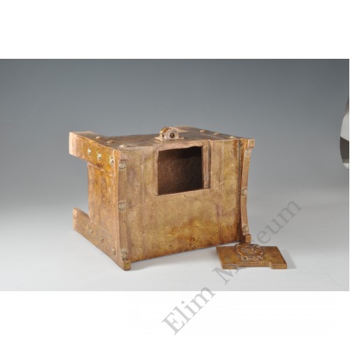 1708 A marbled glaze wooden grain piggy box