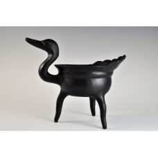 1738 A Charcoal earthenware  duck-shaped incenser