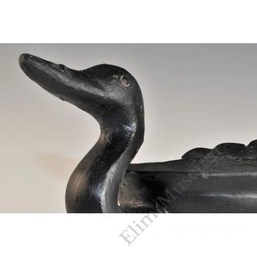 1738 A Charcoal earthenware  duck-shaped incenser