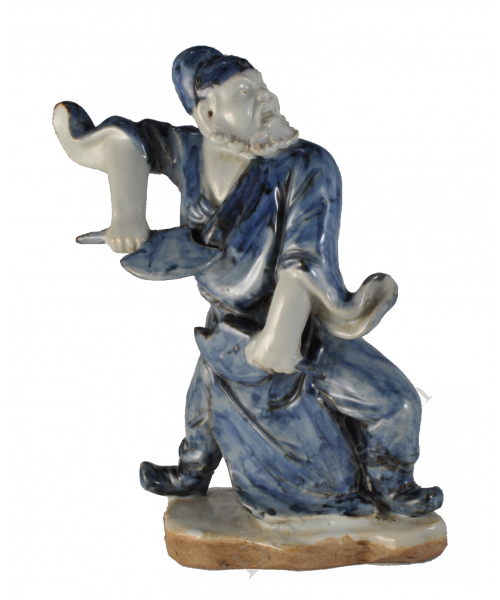 1743 A blue-and-white figure of Li Kui, the Black Whirlwind