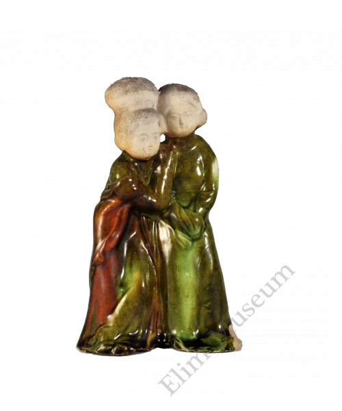 1746 A sancai sculpture of a mother and daughter