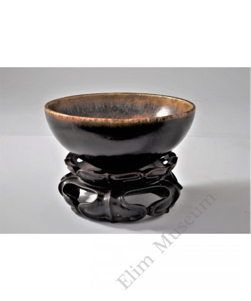 1757 A Jizhou-Ware hare fur brown tea bowl  