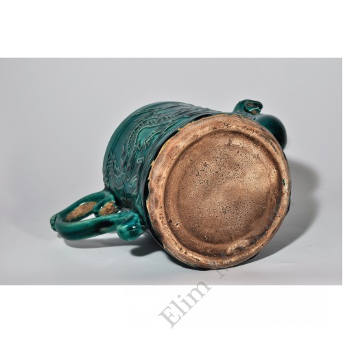 1780 A Cizhou-Ware Lidded  Green Glaze Teapot  