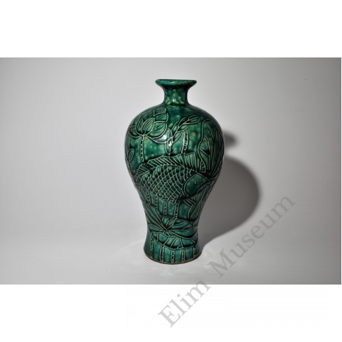 1783  A Cizhou-Ware Fish & Lotus Meiping